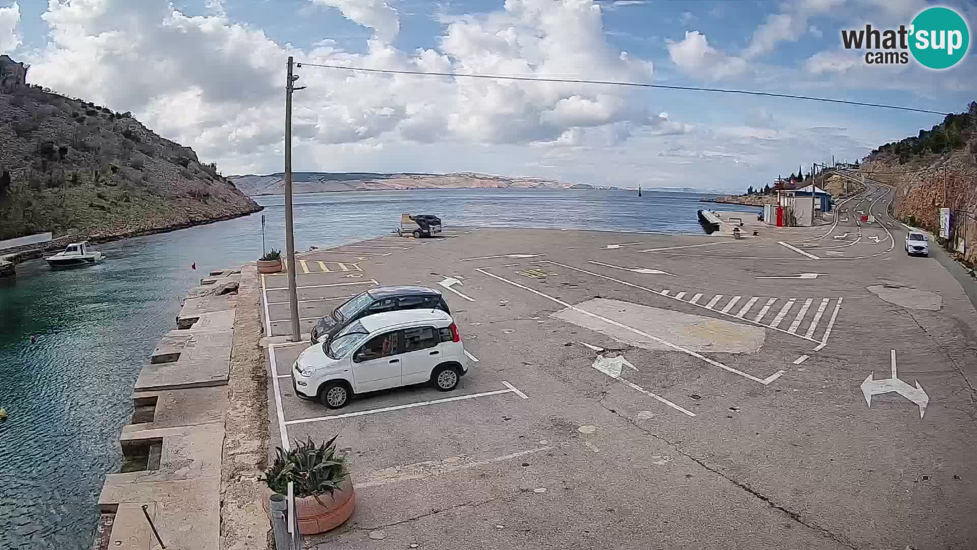 Webcam Fährhafen Prizna – zur Insel Pag