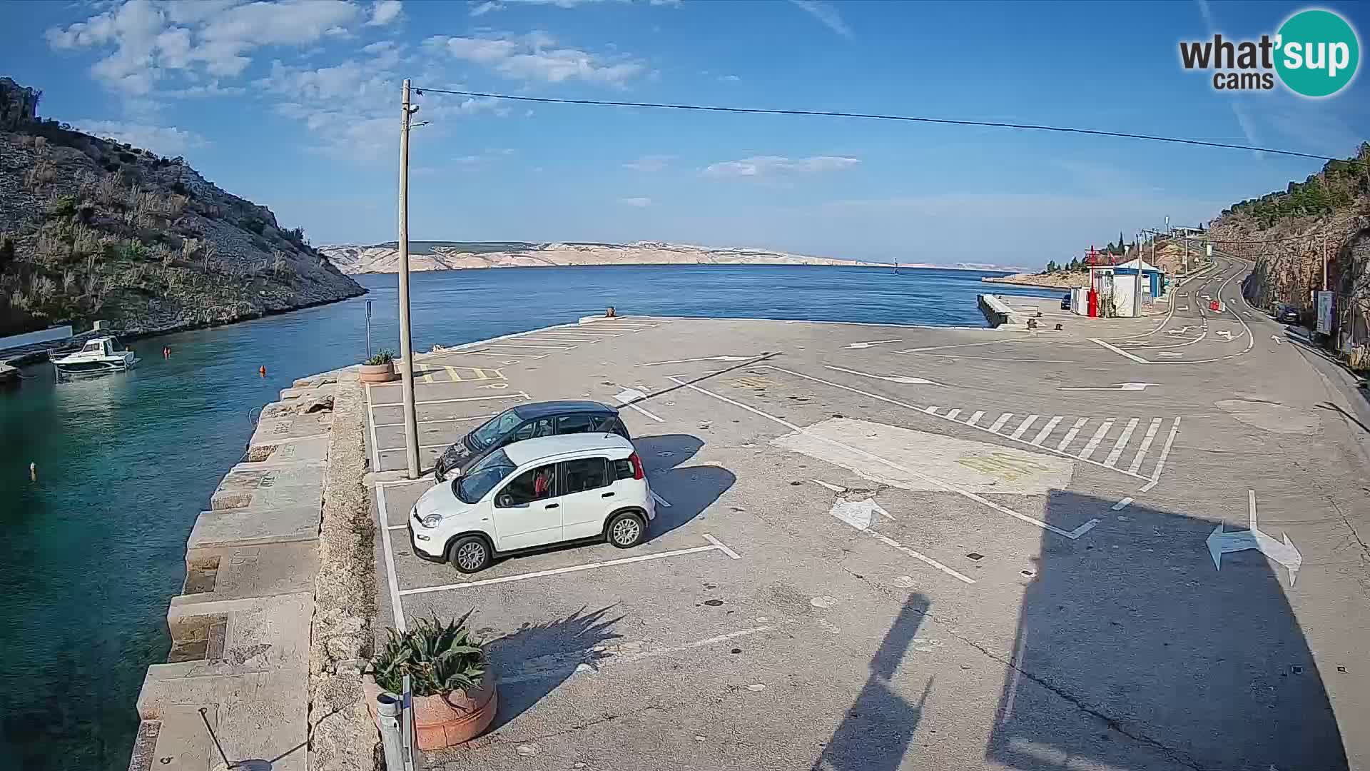 Webcam port de ferry de Prizna – vers l’île de Pag
