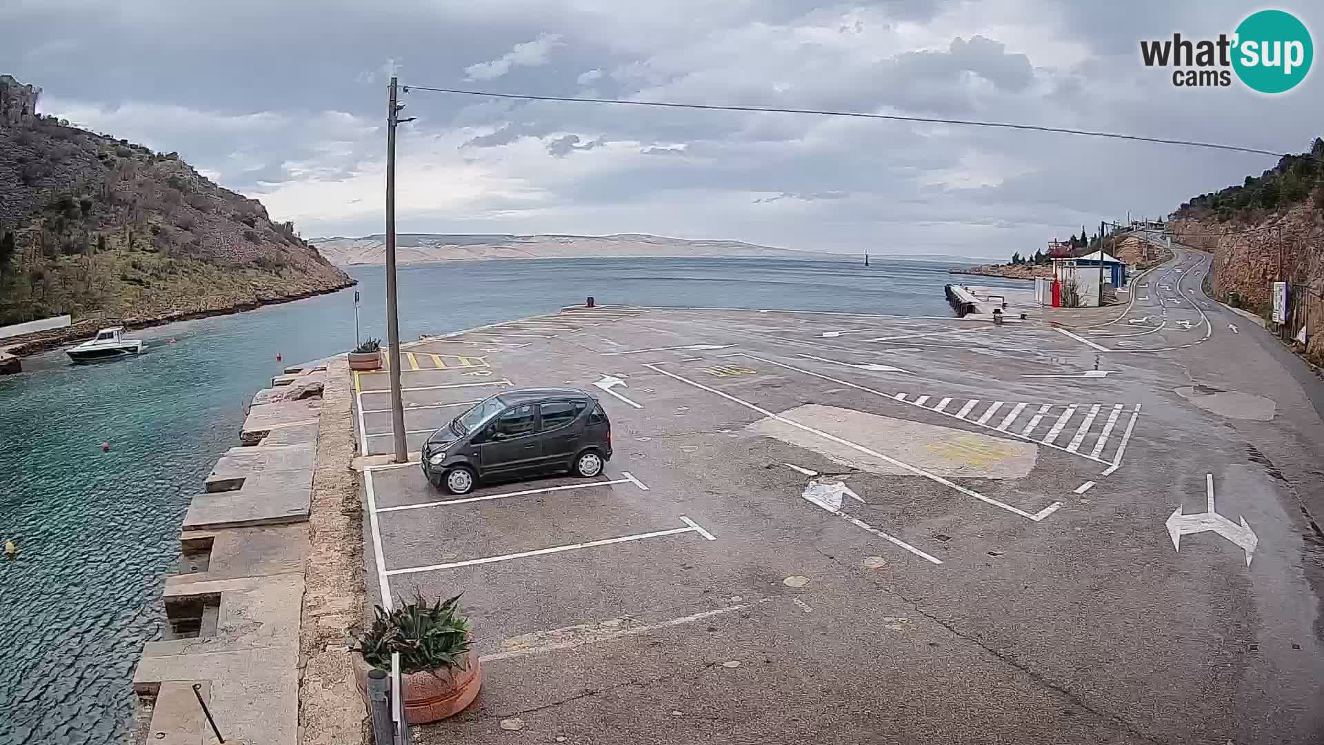 Webcam Fährhafen Prizna – zur Insel Pag