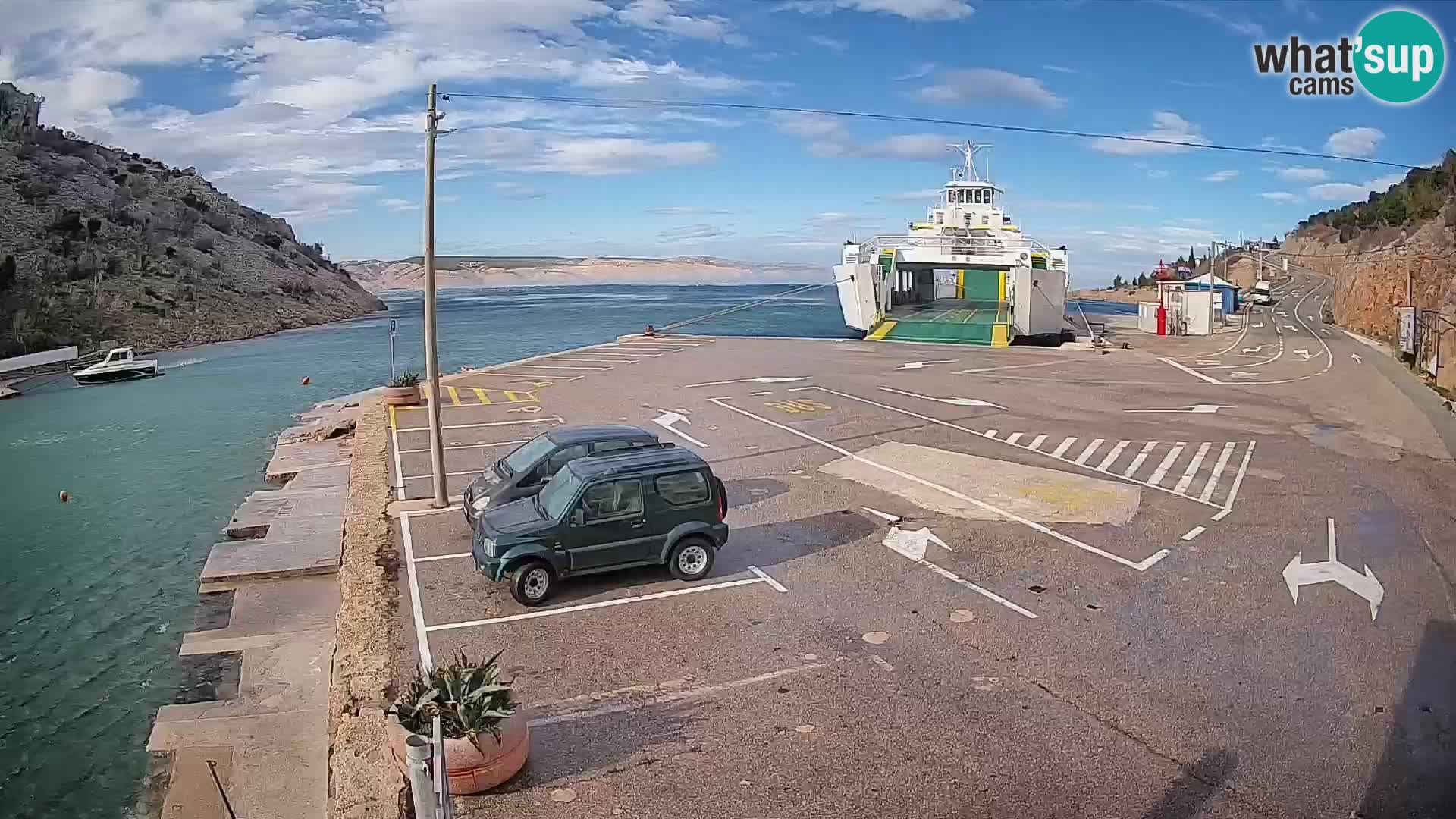 Webcam Prizna ferry port to Pag island