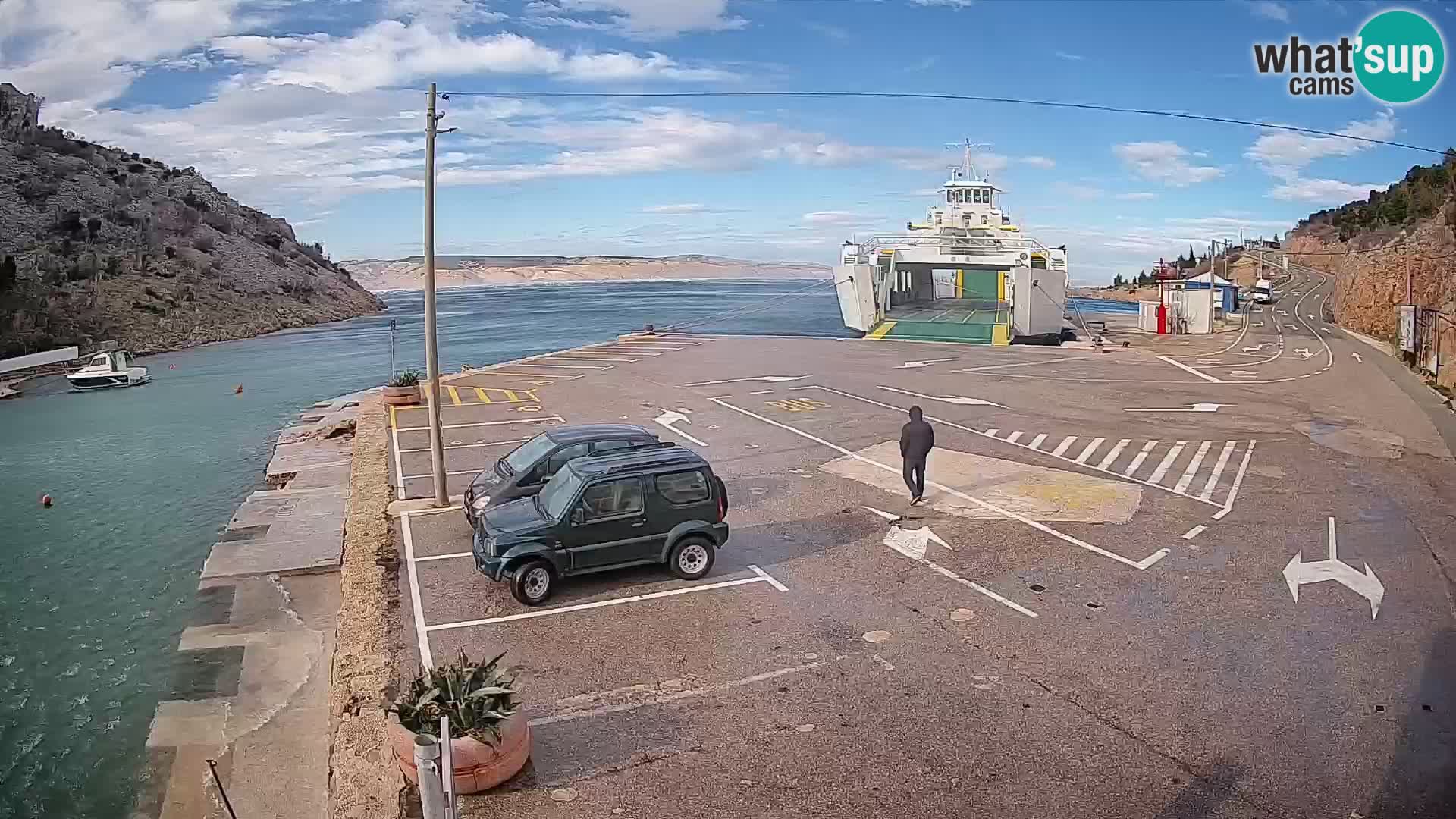 Webcam Fährhafen Prizna – zur Insel Pag