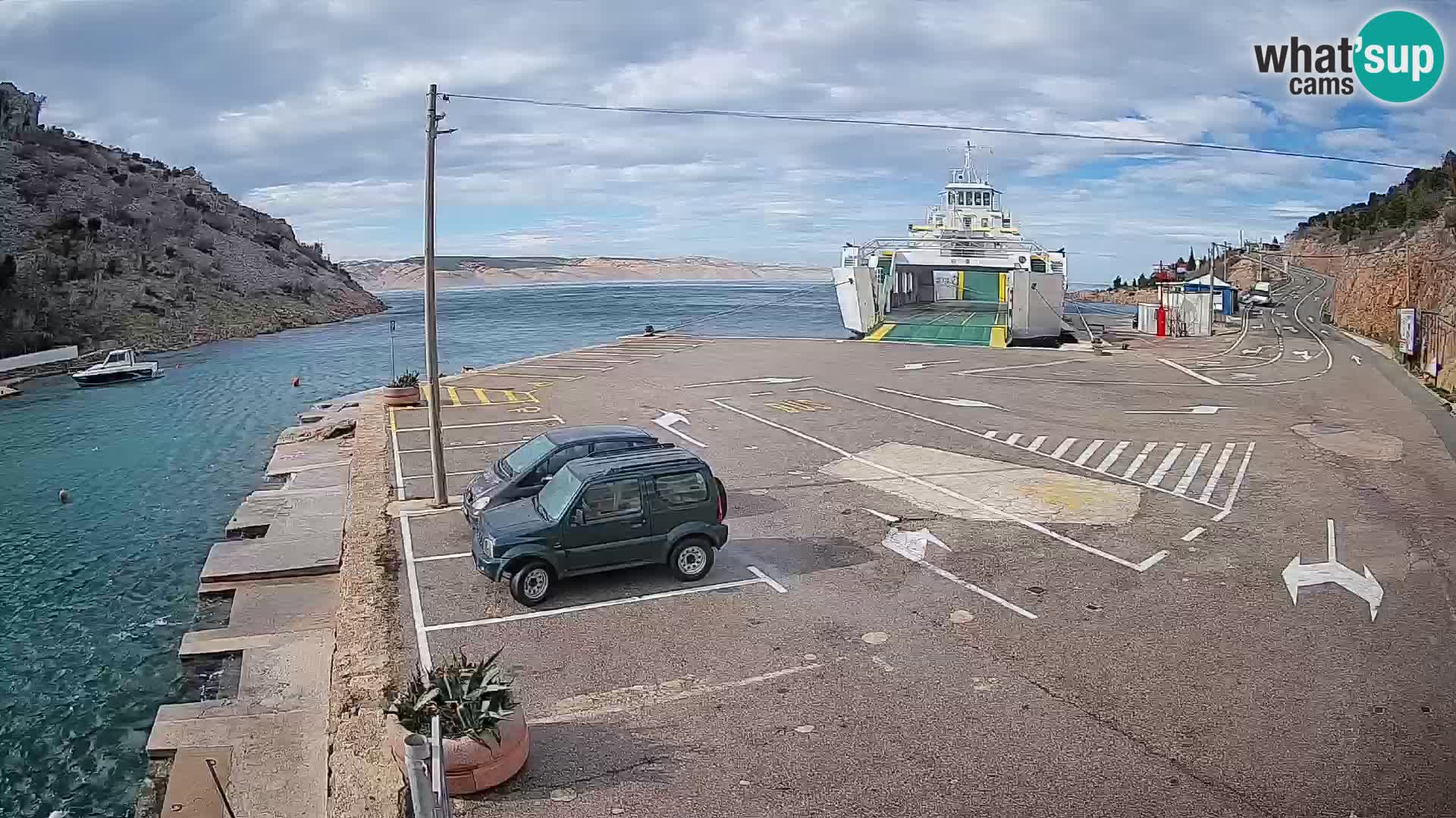 Webcam Fährhafen Prizna – zur Insel Pag