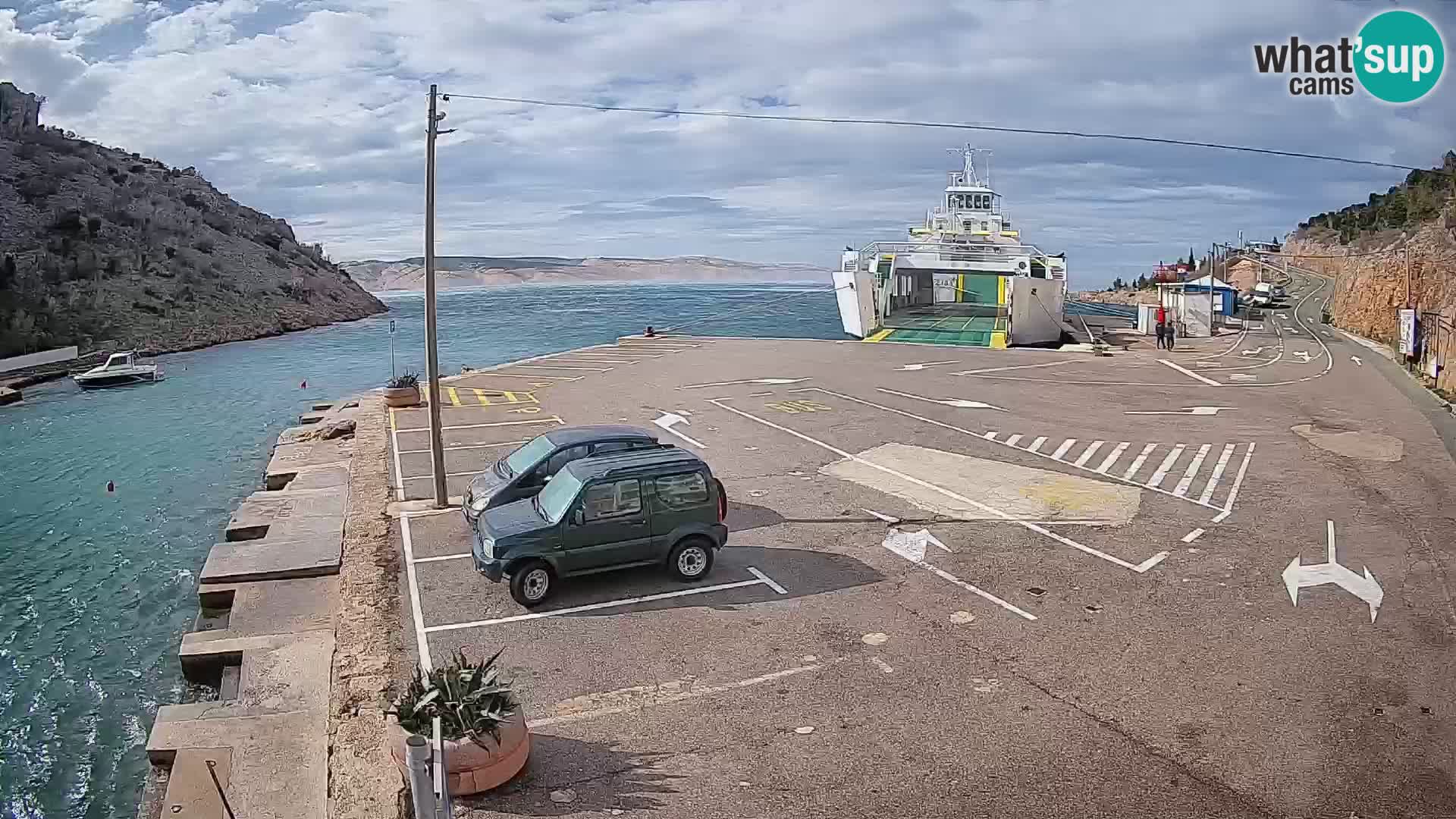 Webcam Fährhafen Prizna – zur Insel Pag