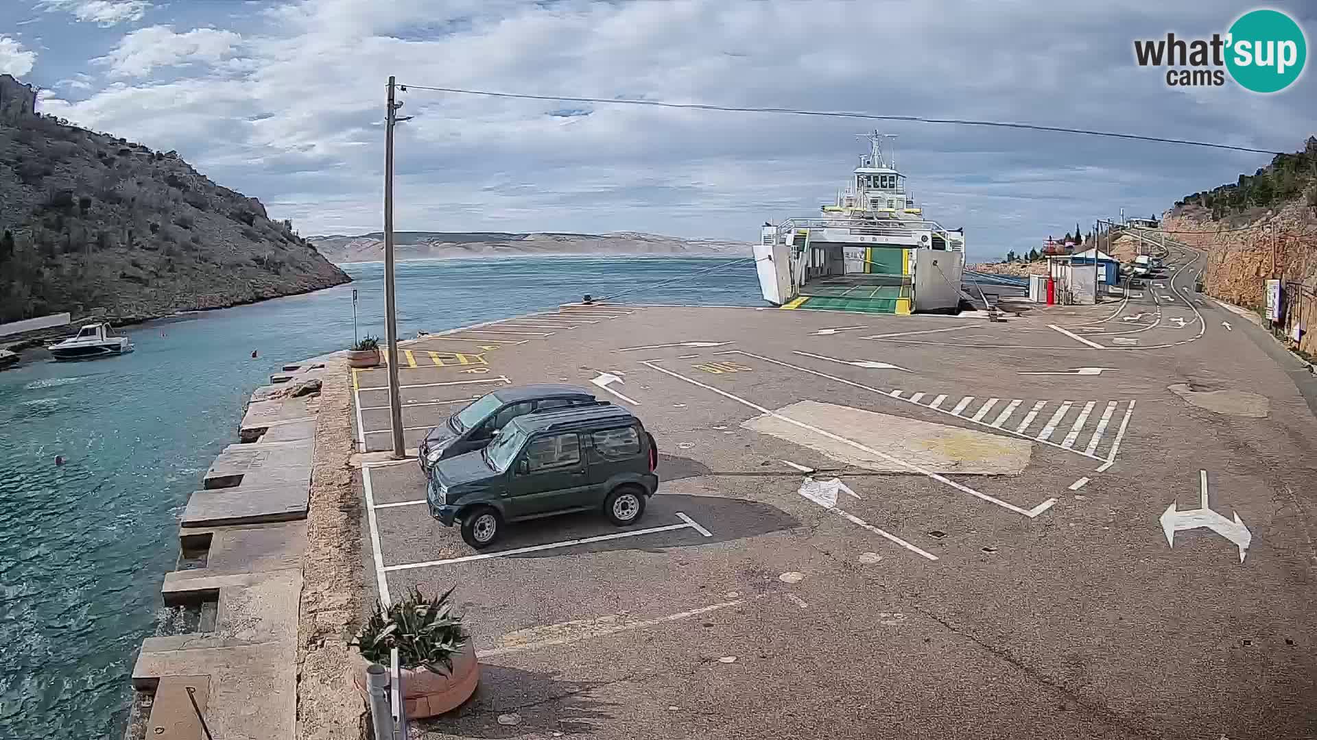 Webcam Fährhafen Prizna – zur Insel Pag