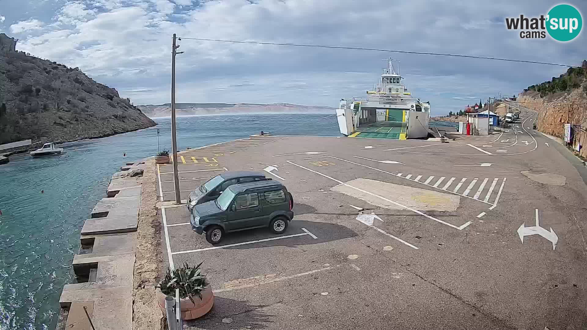 Webcam Prizna ferry port to Pag island