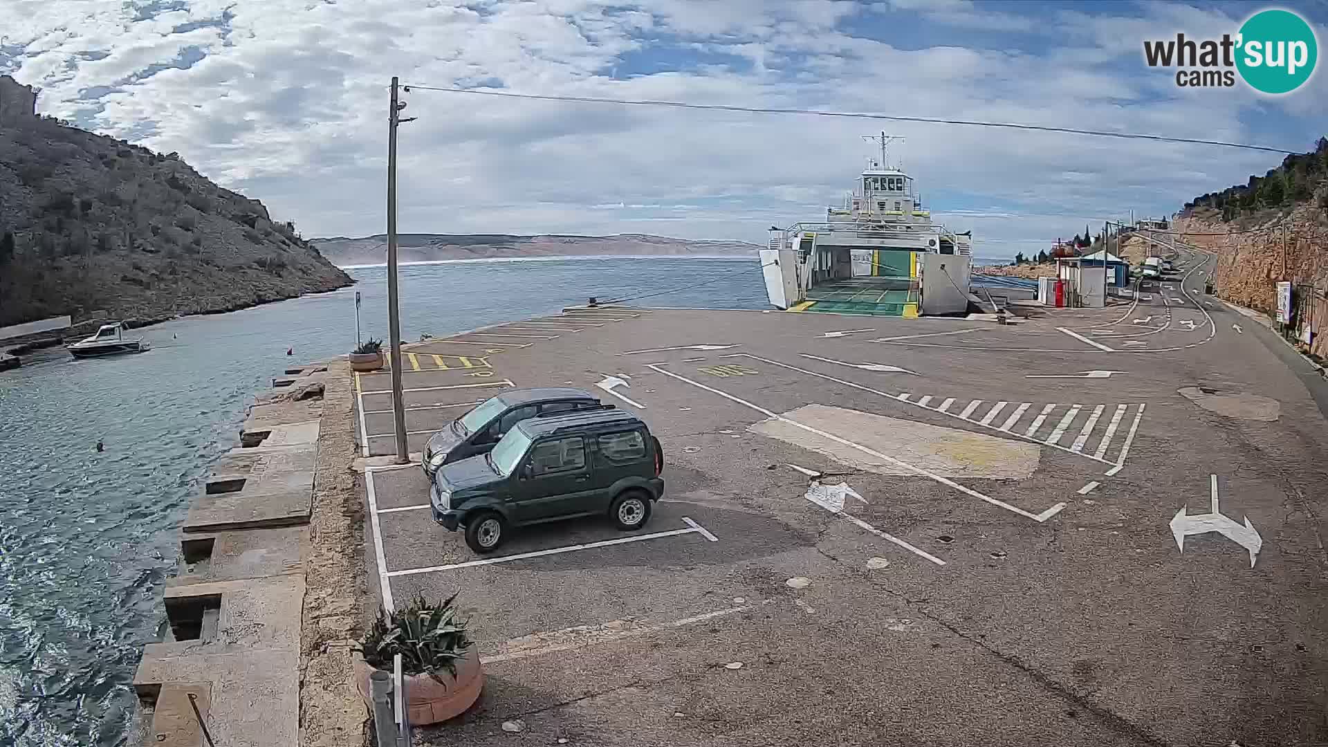 Webcam Prizna ferry port to Pag island
