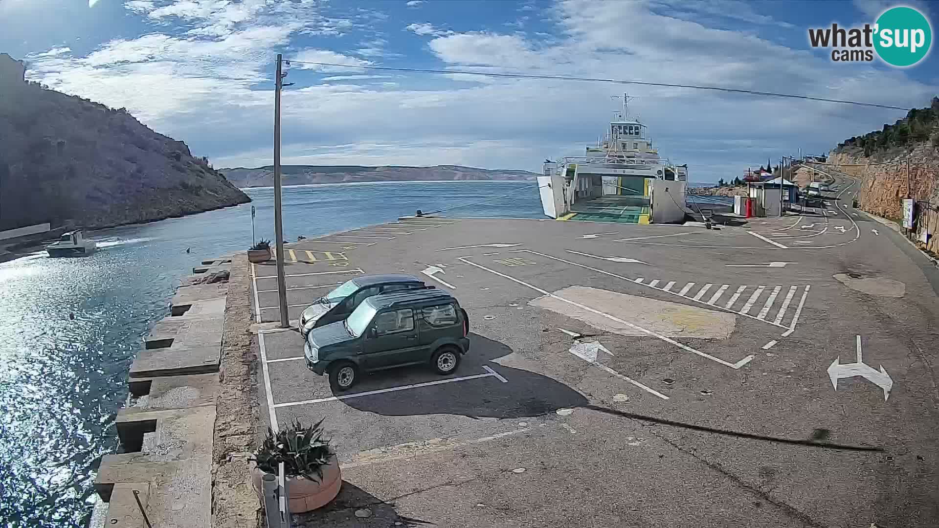 Webcam port de ferry de Prizna – vers l’île de Pag