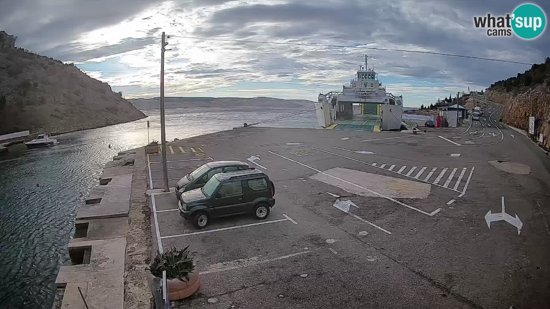 Webcam Fährhafen Prizna – zur Insel Pag