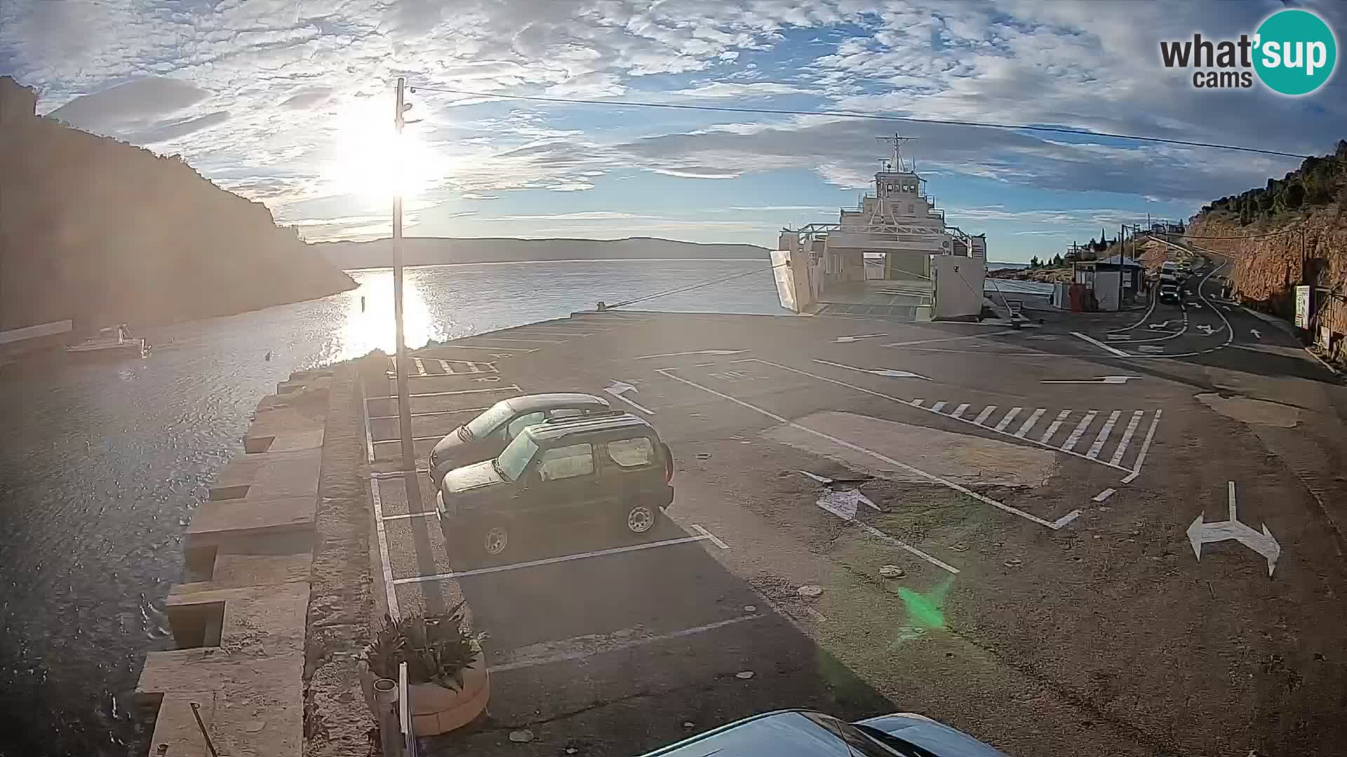 Webcam port de ferry de Prizna – vers l’île de Pag