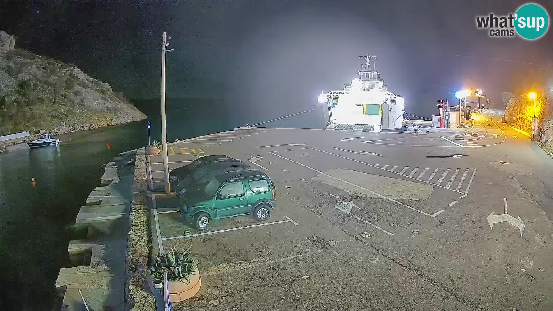 Webcam port de ferry de Prizna – vers l’île de Pag