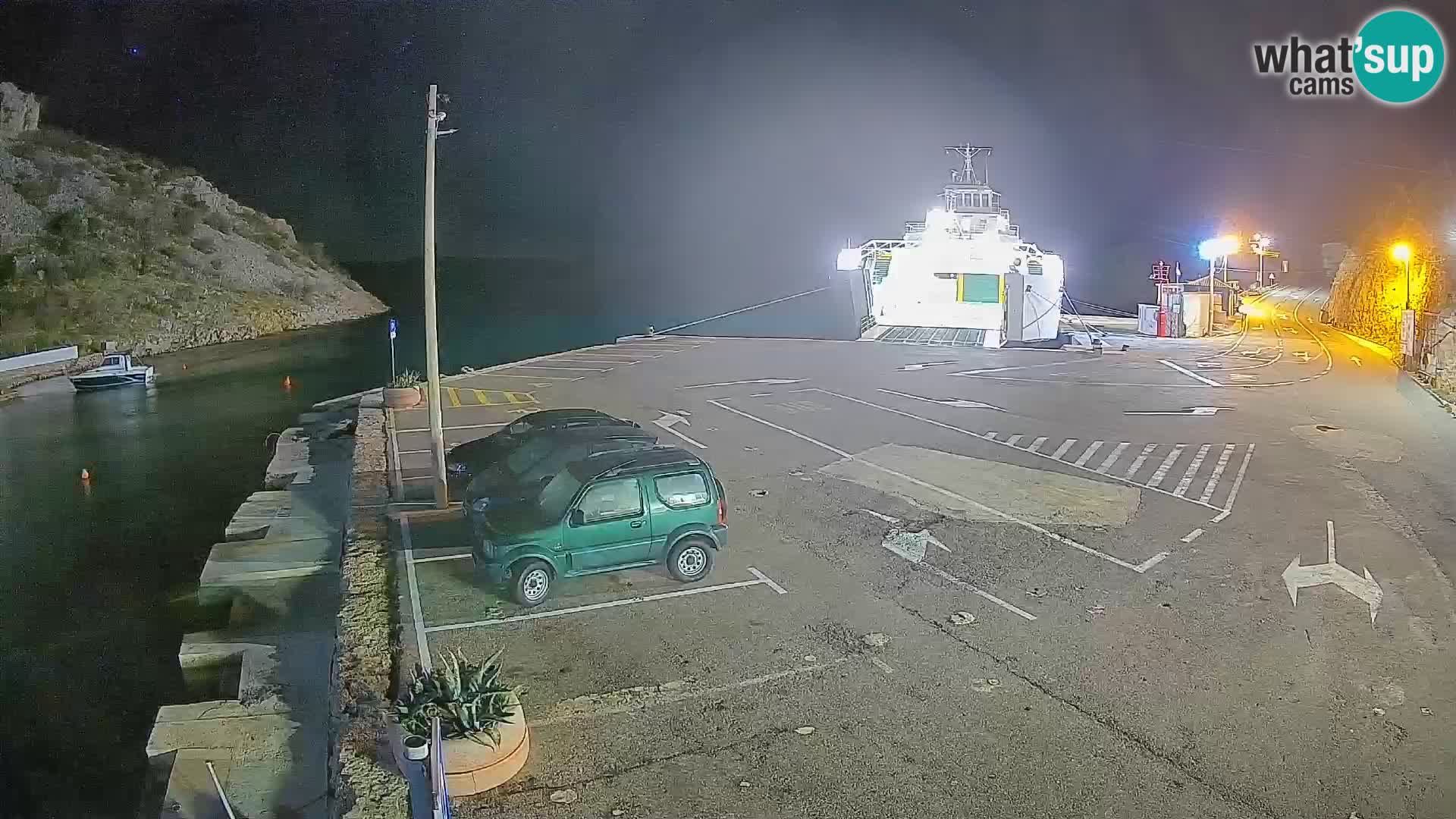 Webcam Prizna ferry port to Pag island
