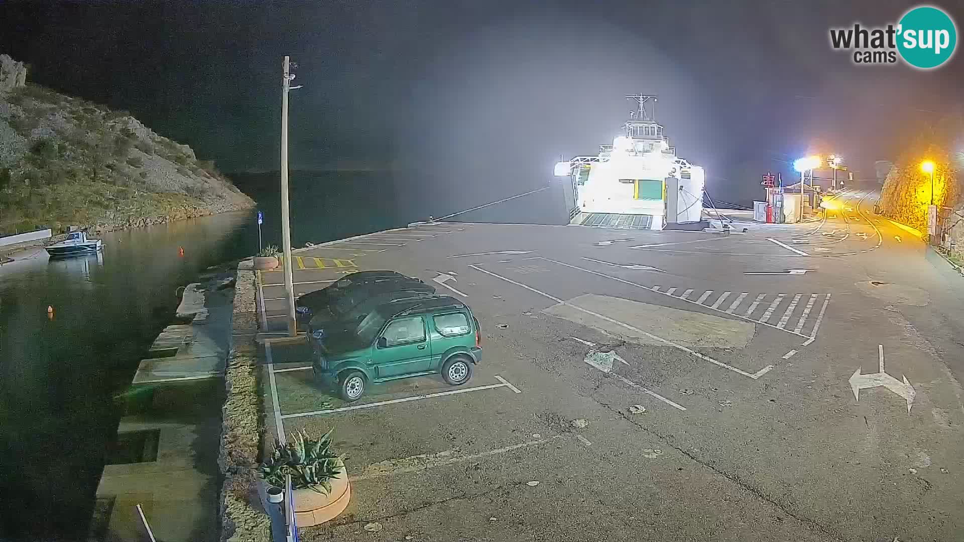 Webcam port de ferry de Prizna – vers l’île de Pag