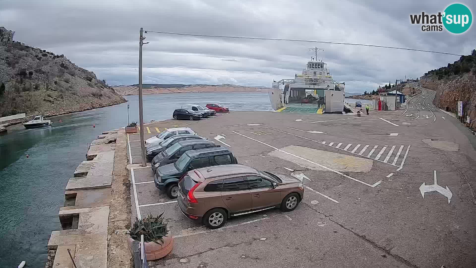 Webcam port de ferry de Prizna – vers l’île de Pag