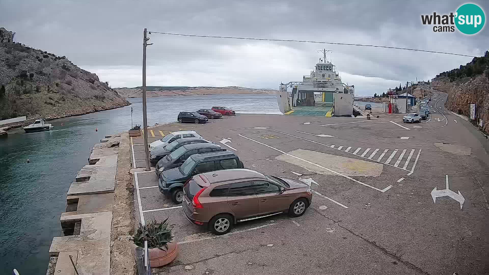 Webcam Fährhafen Prizna – zur Insel Pag