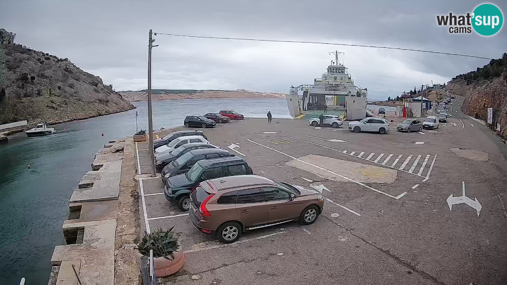 Webcam port de ferry de Prizna – vers l’île de Pag