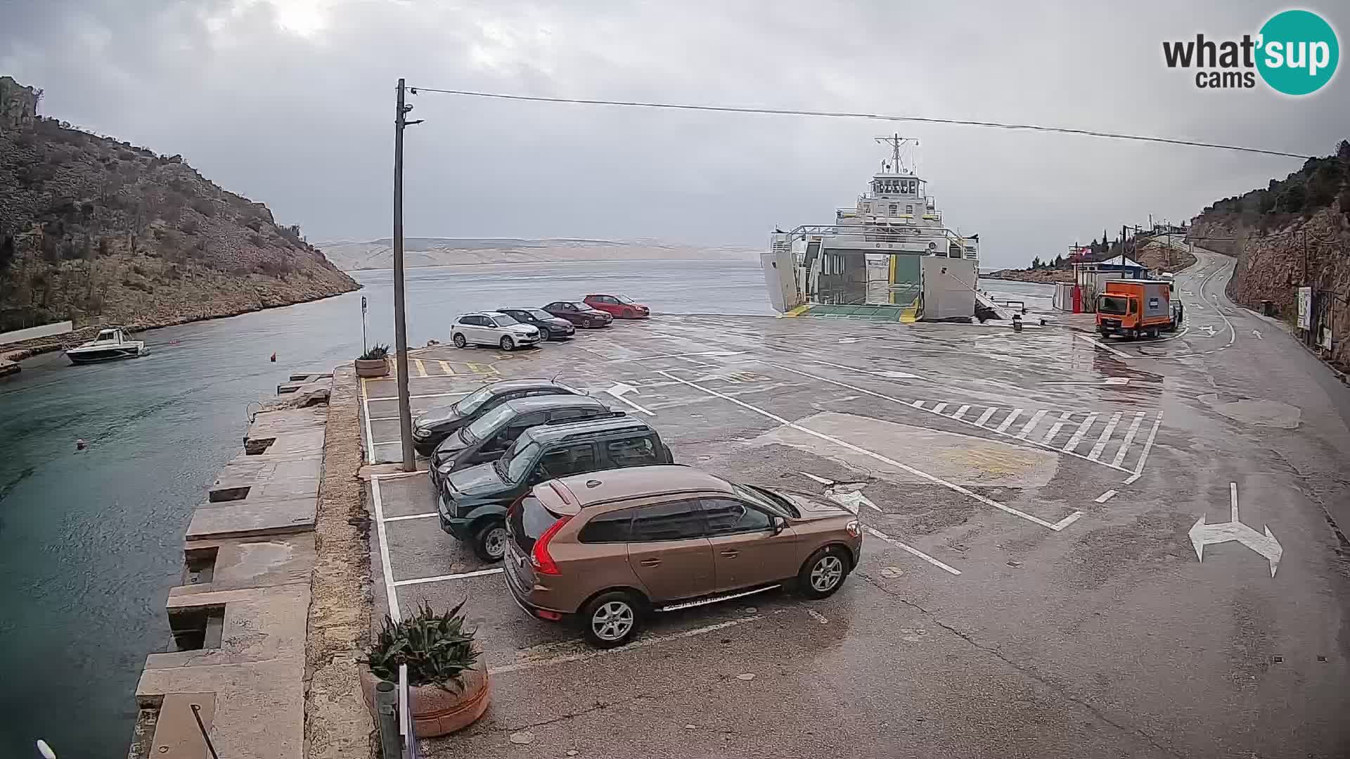 Webcam Fährhafen Prizna – zur Insel Pag