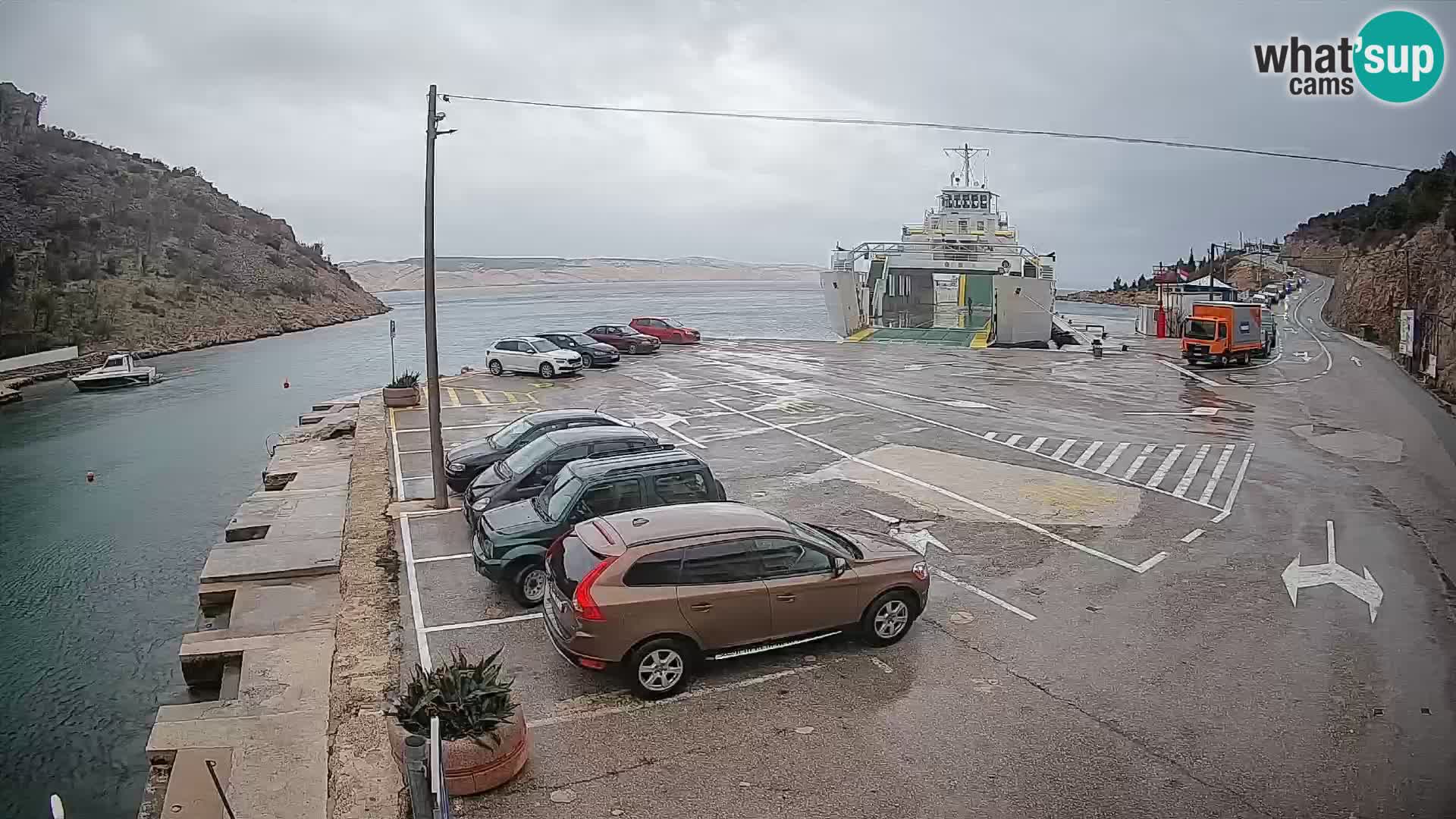 Webcam Fährhafen Prizna – zur Insel Pag