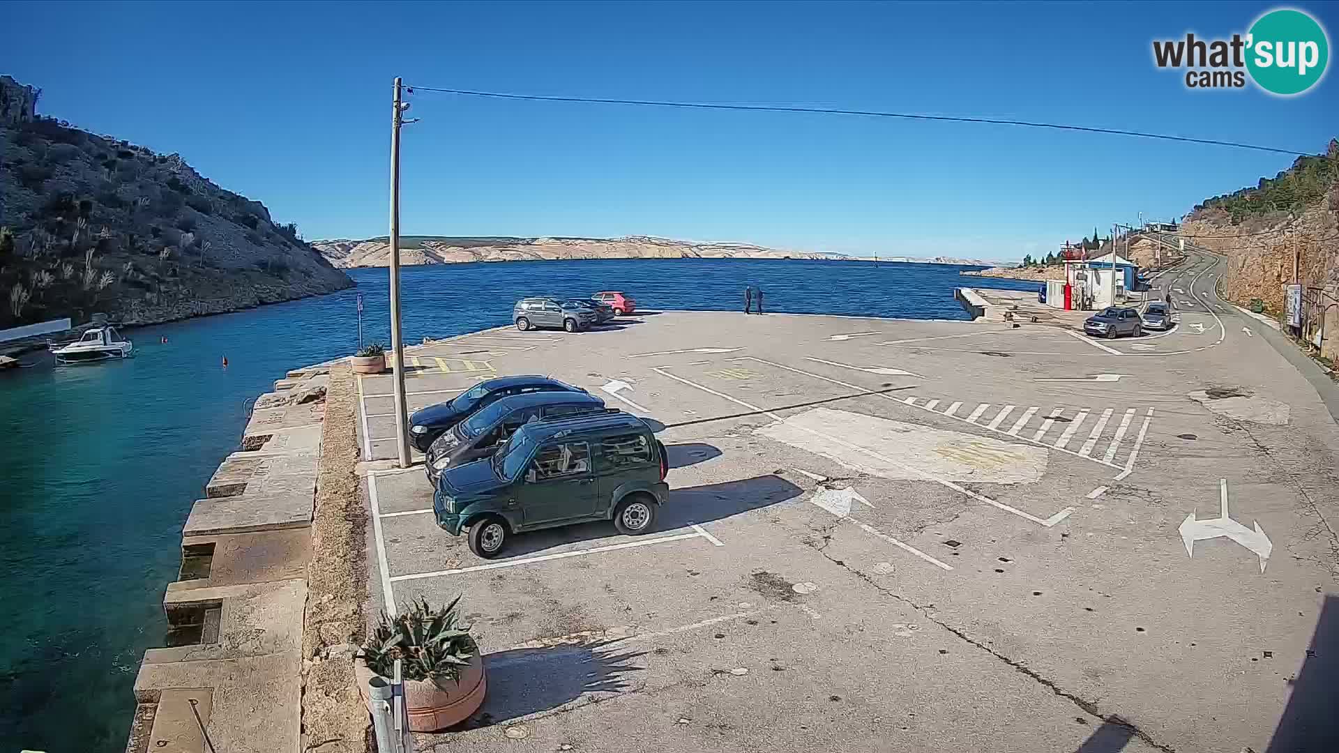 Webcam port de ferry de Prizna – vers l’île de Pag