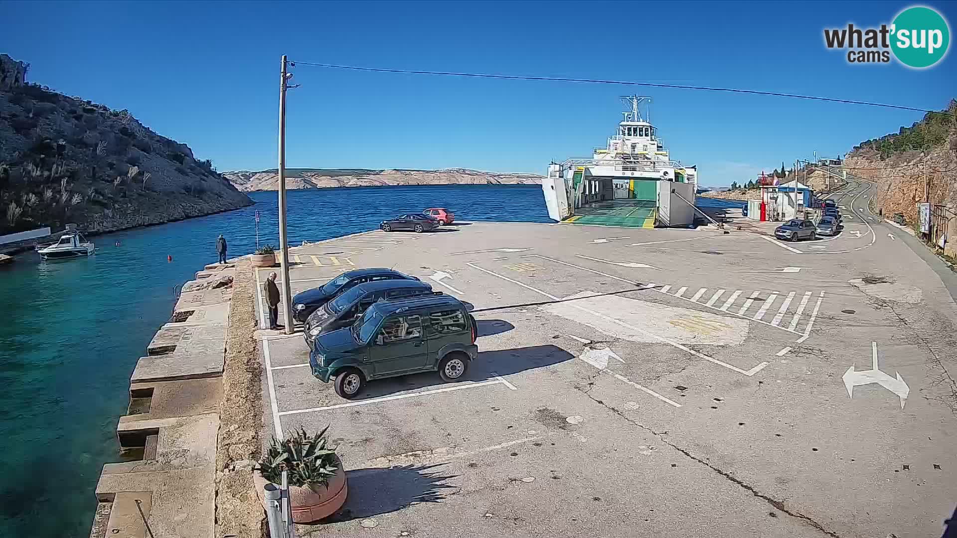 Webcam Fährhafen Prizna – zur Insel Pag