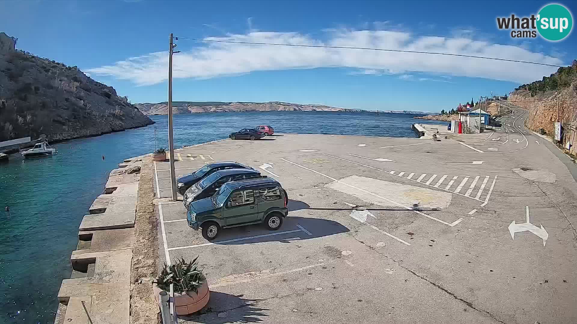 Webcam port de ferry de Prizna – vers l’île de Pag