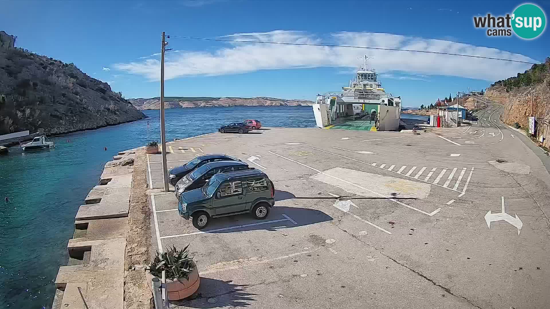 Webcam Fährhafen Prizna – zur Insel Pag