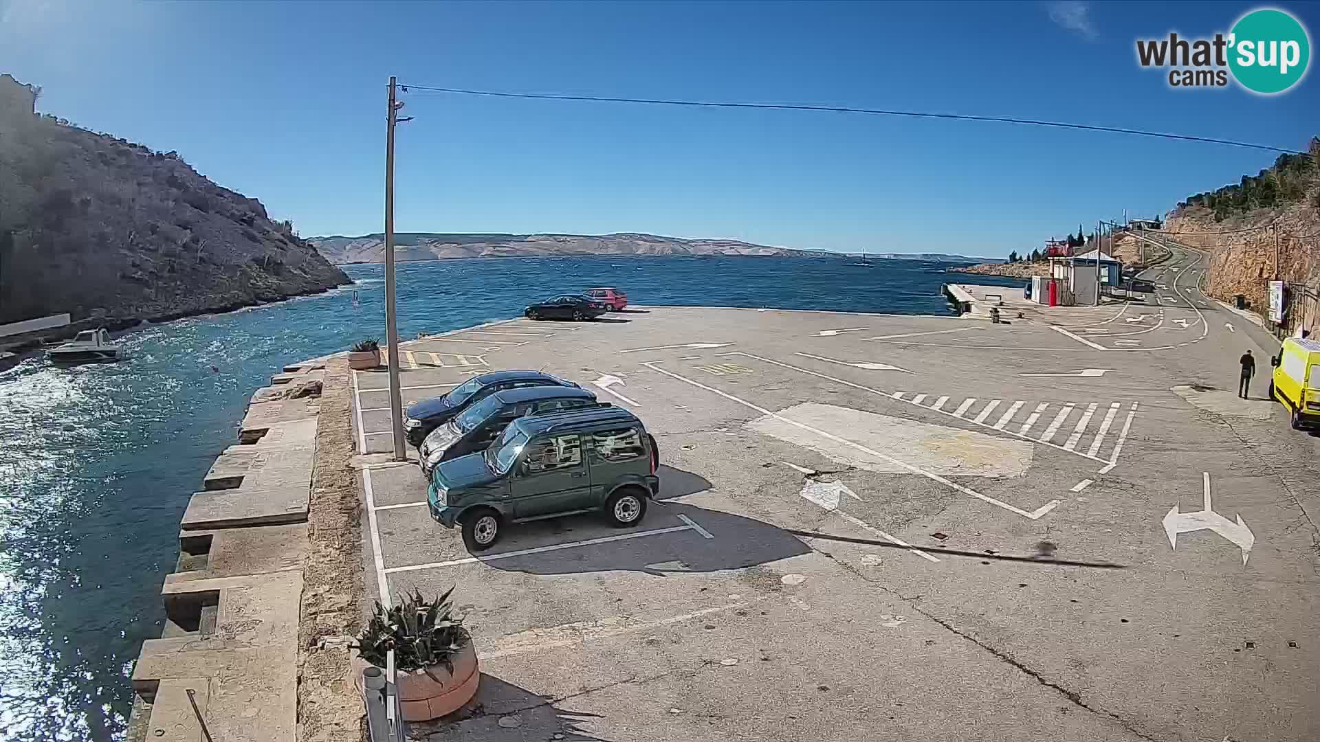 Webcam port de ferry de Prizna – vers l’île de Pag