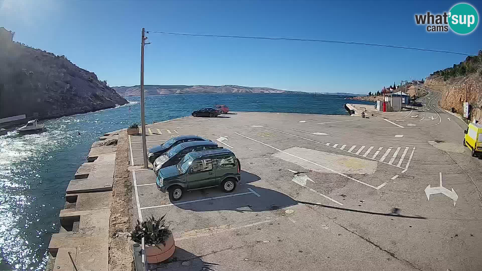 Webcam Fährhafen Prizna – zur Insel Pag