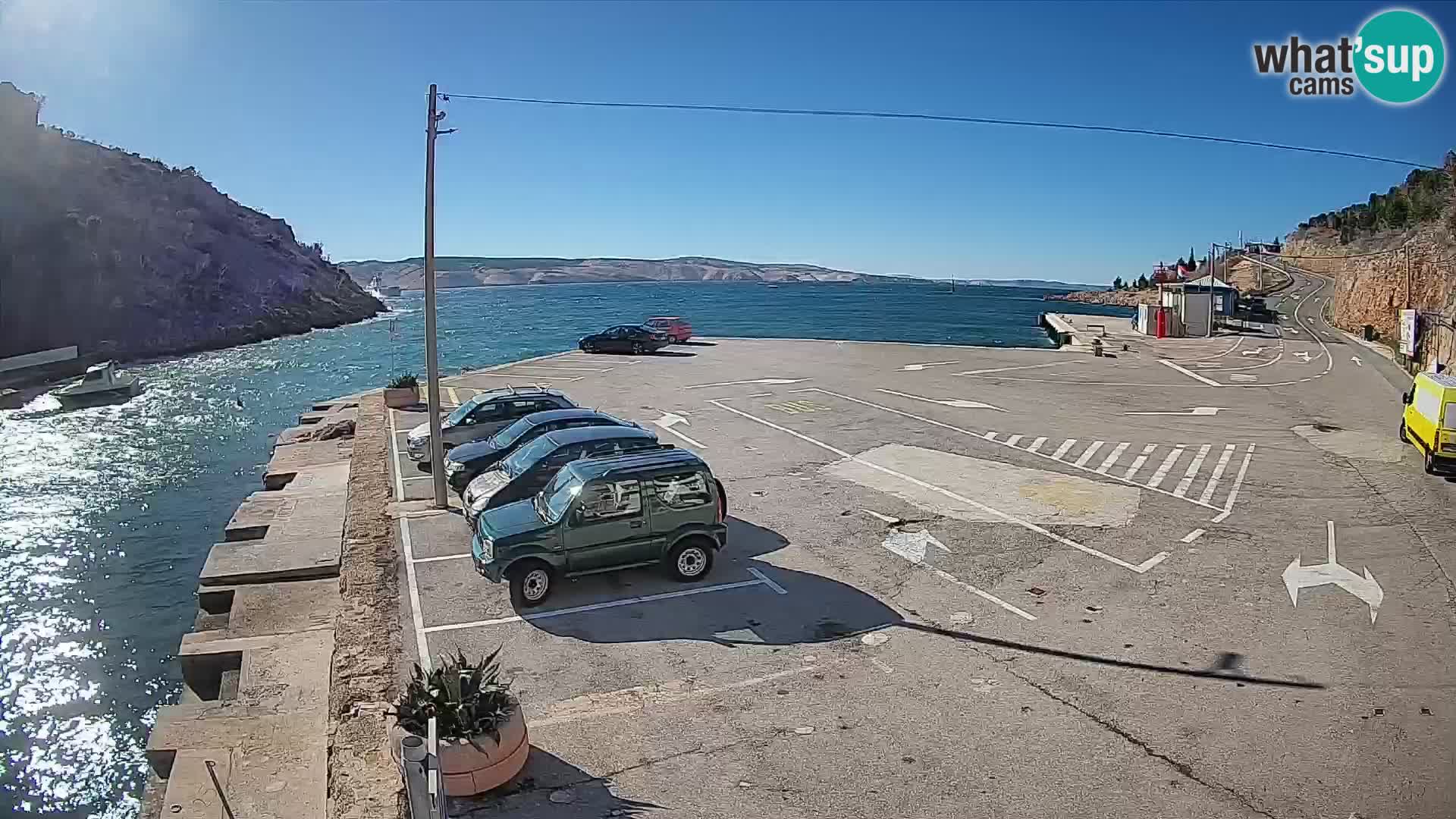 Webcam Prizna ferry port to Pag island