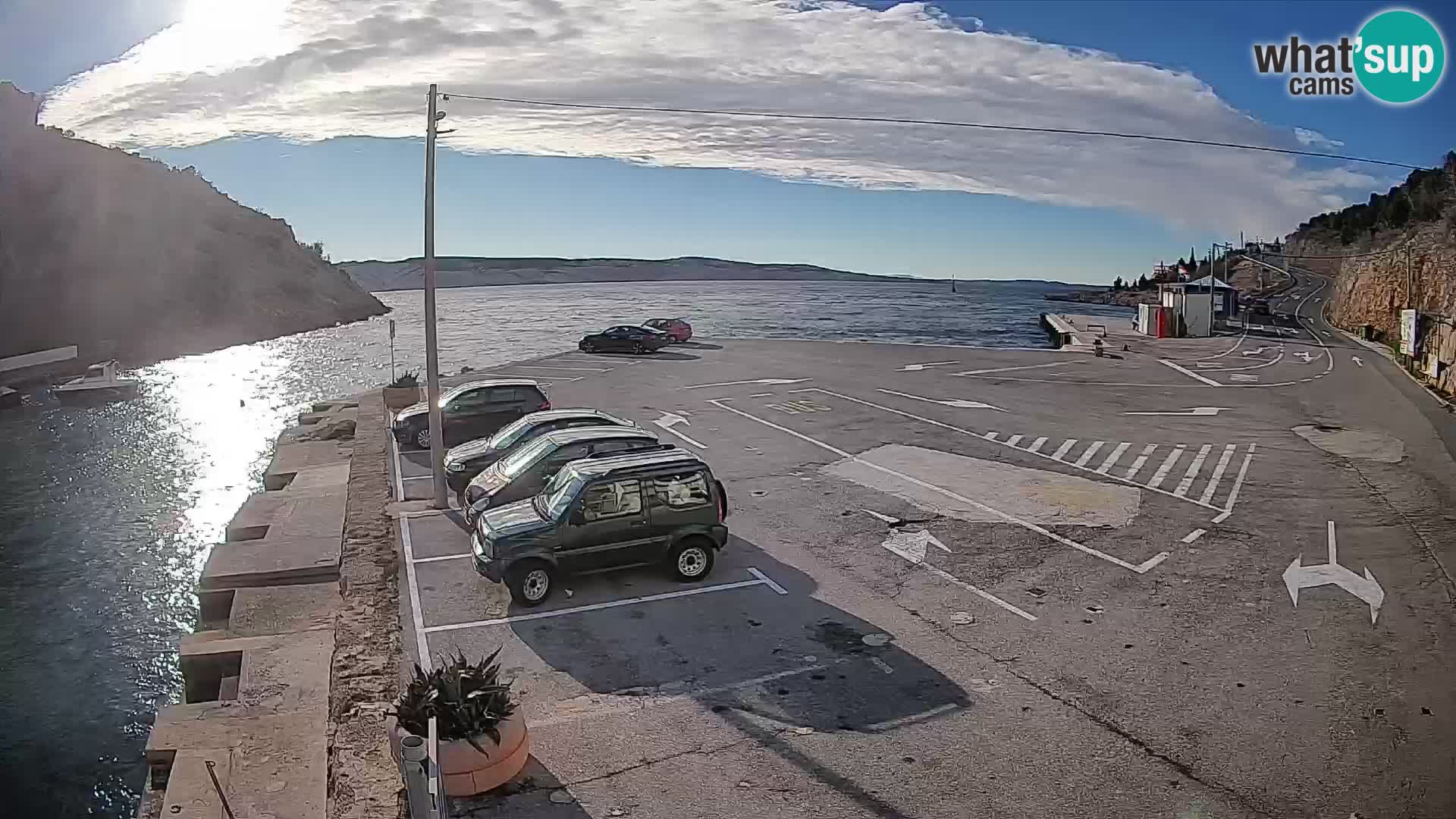 Webcam Prizna ferry port to Pag island