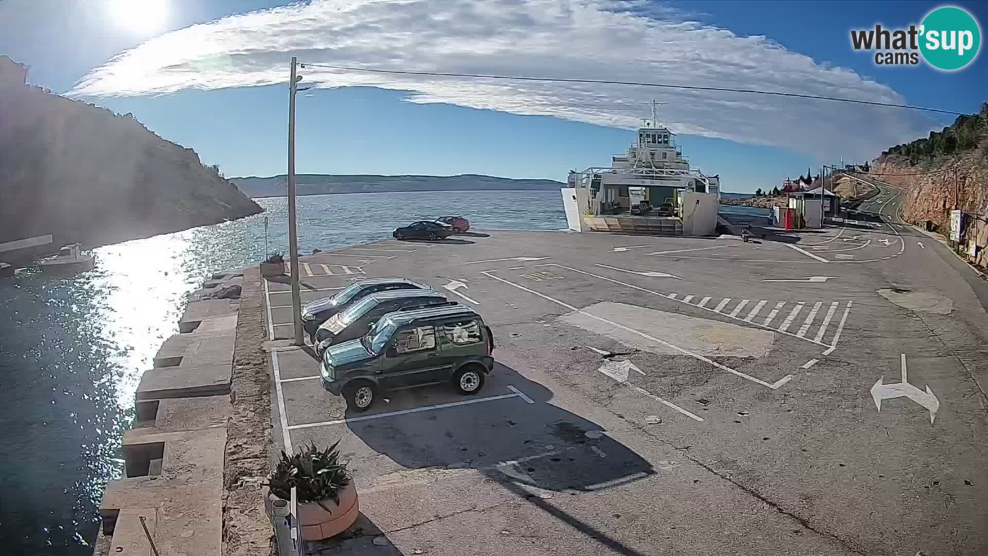 Webcam port de ferry de Prizna – vers l’île de Pag