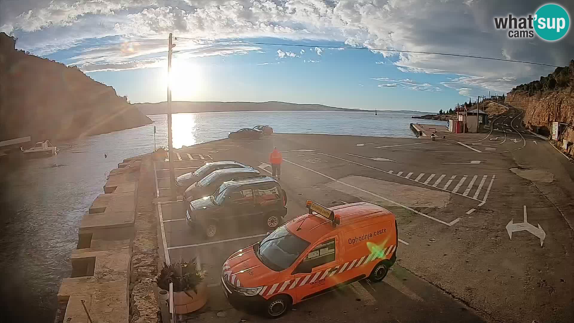 Webcam port de ferry de Prizna – vers l’île de Pag