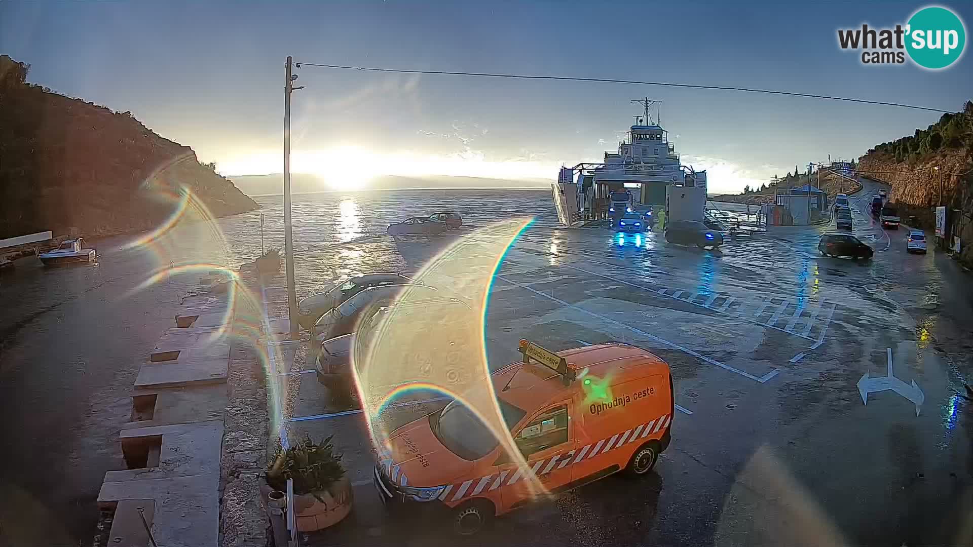 Webcam port de ferry de Prizna – vers l’île de Pag