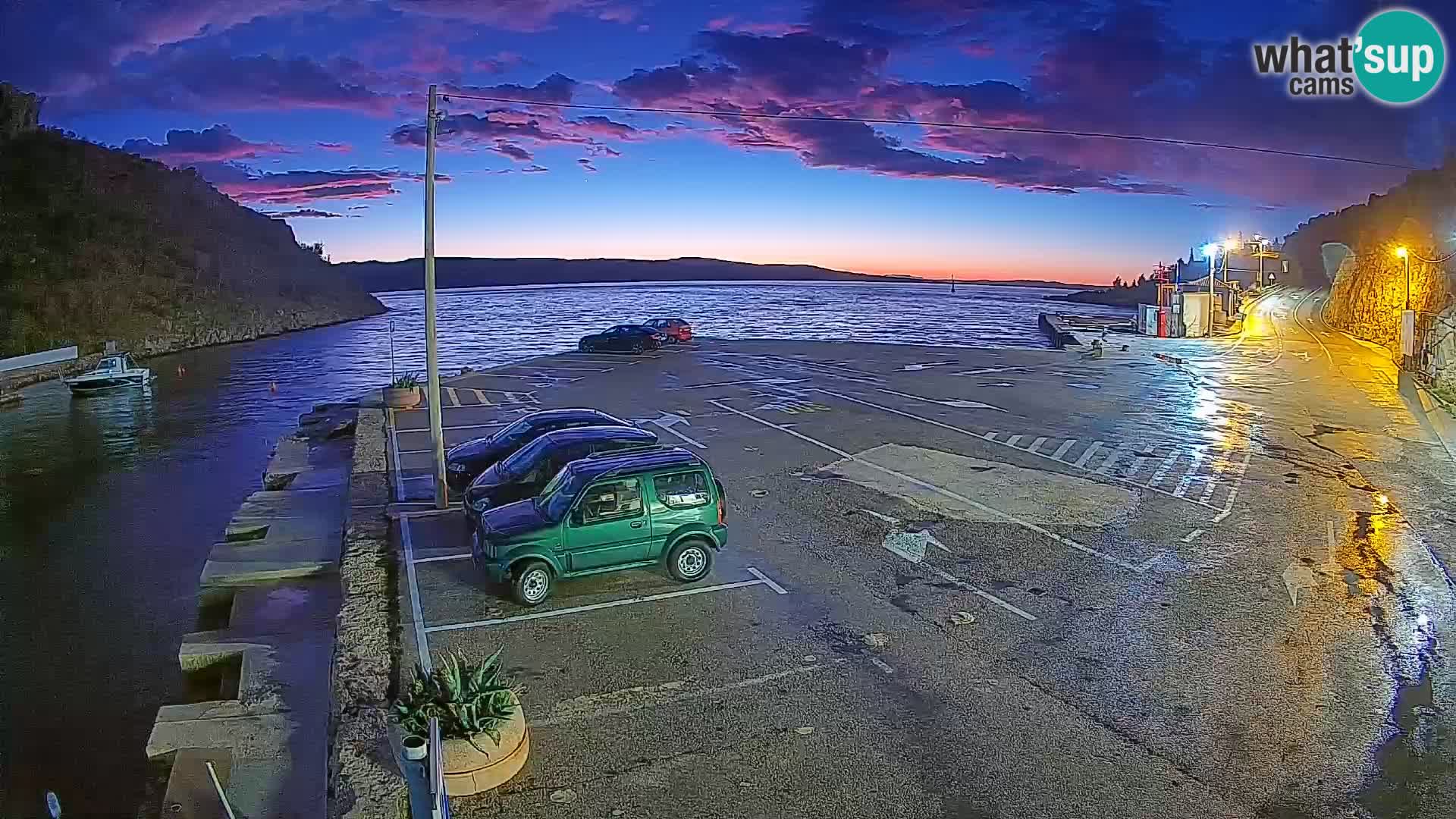 Webcam port de ferry de Prizna – vers l’île de Pag