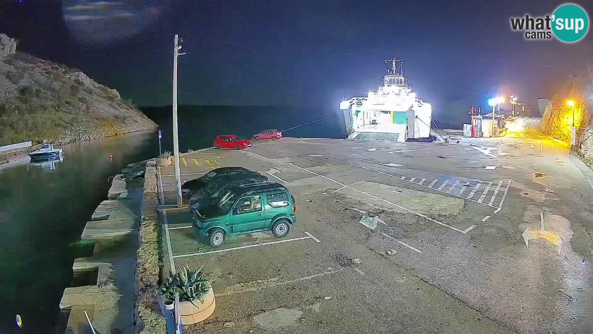 Webcam Prizna ferry port to Pag island