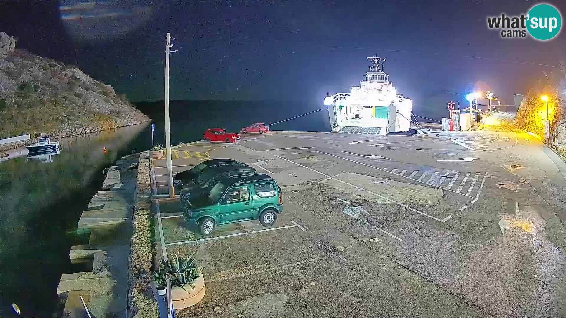 Webcam Prizna ferry port to Pag island