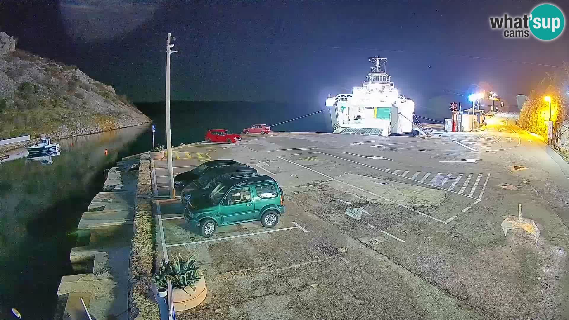 Webcam Prizna ferry port to Pag island