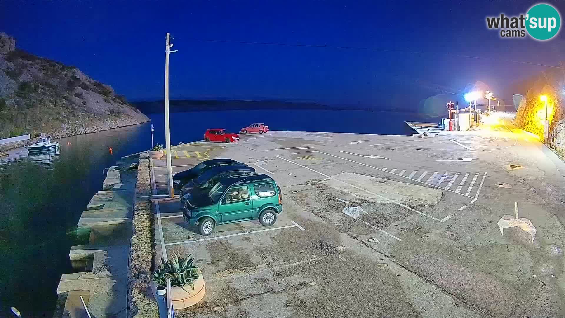 Webcam port de ferry de Prizna – vers l’île de Pag