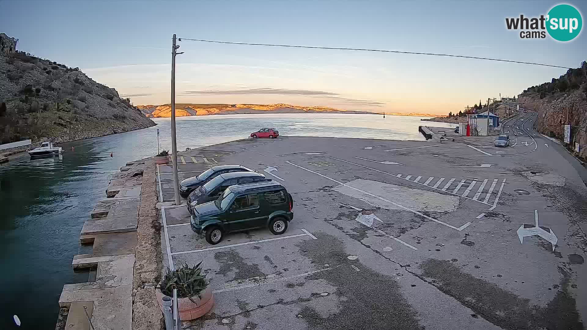 Webcam Fährhafen Prizna – zur Insel Pag