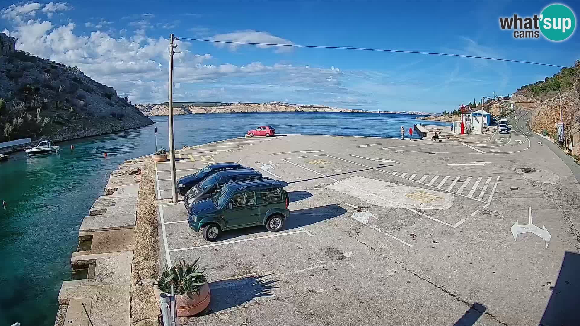 Webcam port de ferry de Prizna – vers l’île de Pag