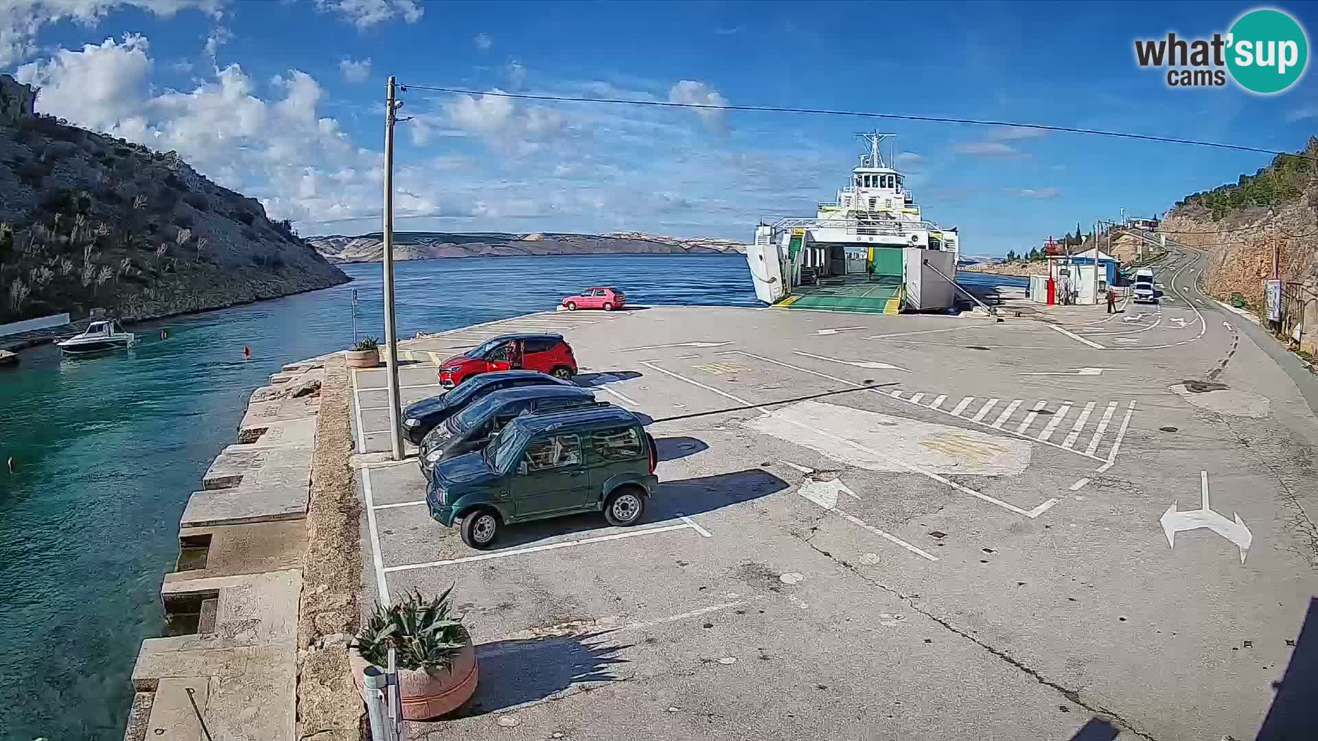 Webcam Prizna ferry port to Pag island