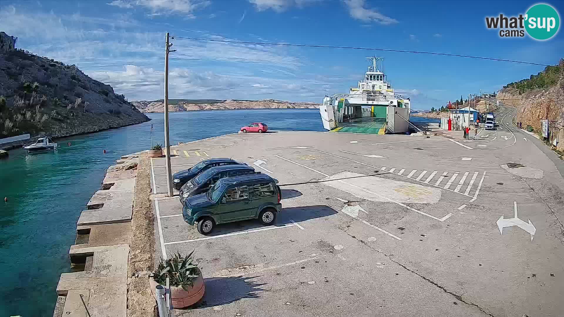 Webcam port de ferry de Prizna – vers l’île de Pag