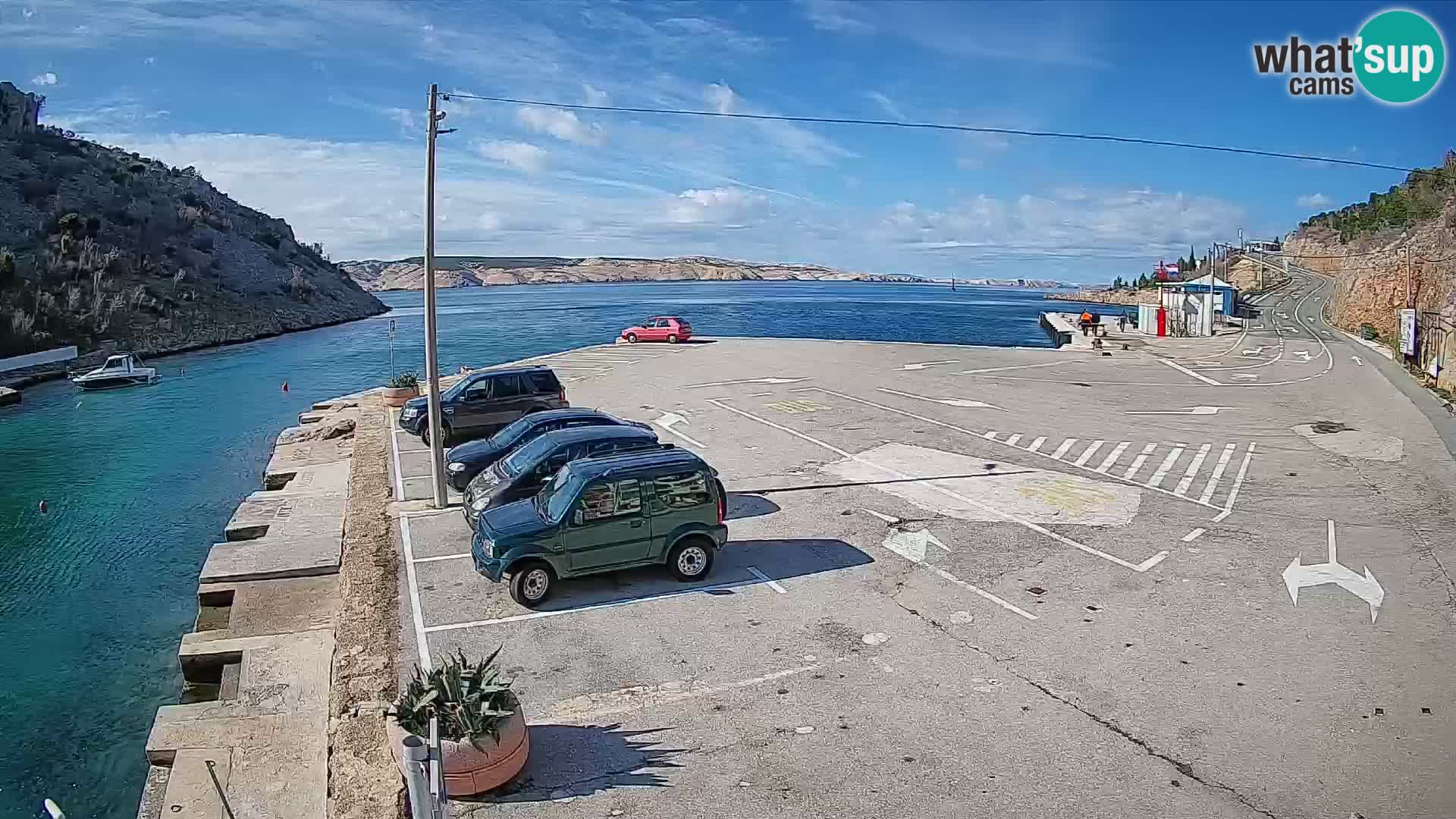 Webcam Prizna ferry port to Pag island