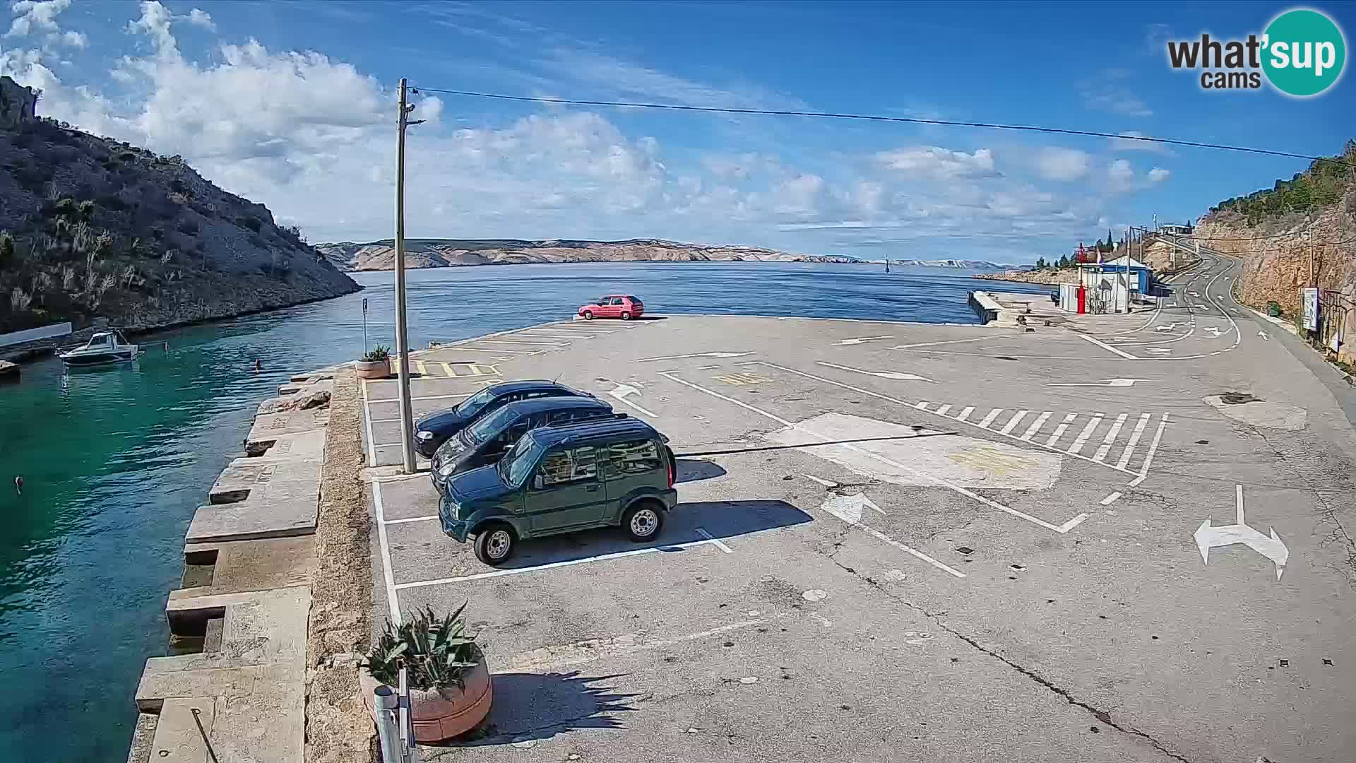 Webcam port de ferry de Prizna – vers l’île de Pag