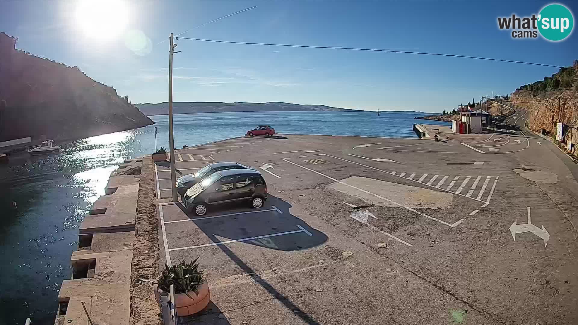 Webcam port de ferry de Prizna – vers l’île de Pag