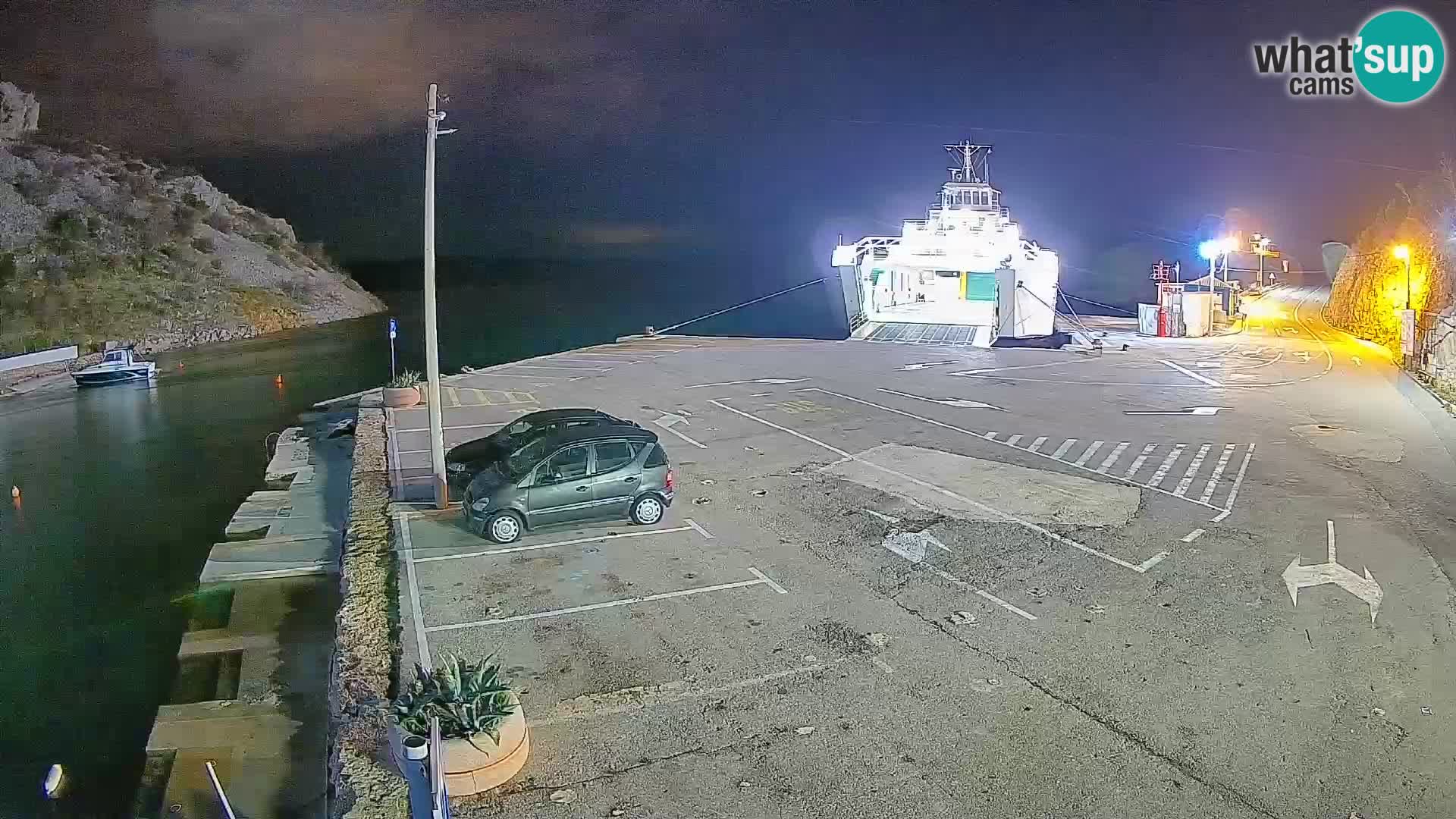 Webcam port de ferry de Prizna – vers l’île de Pag