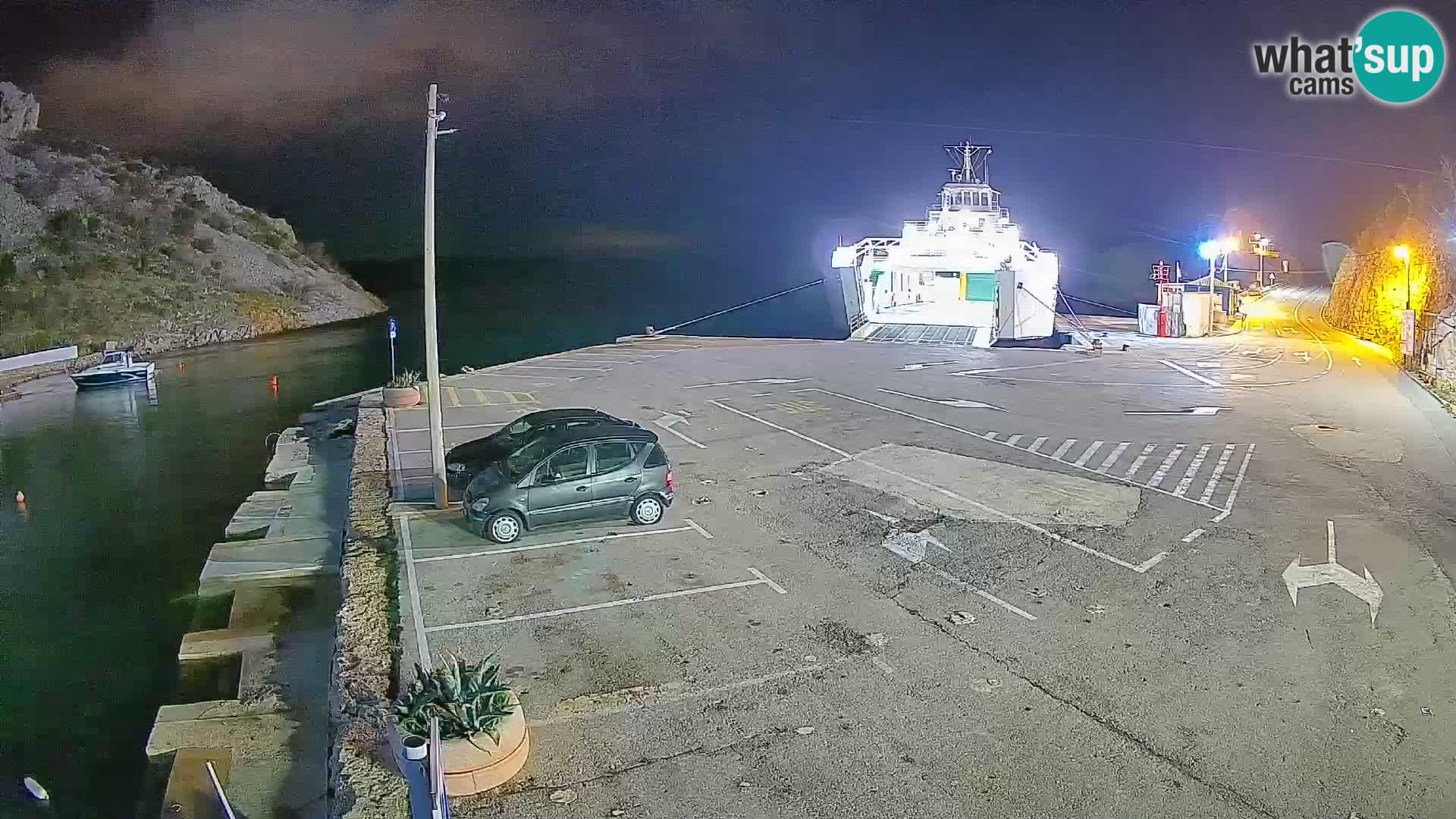 Webcam port de ferry de Prizna – vers l’île de Pag