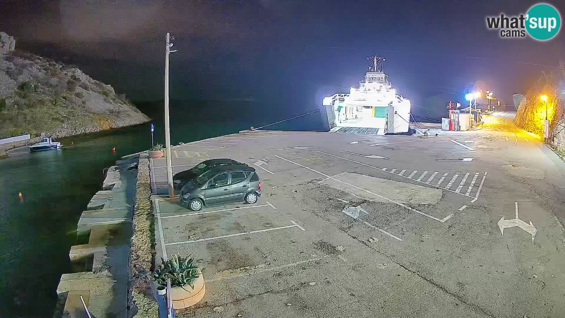Webcam port de ferry de Prizna – vers l’île de Pag
