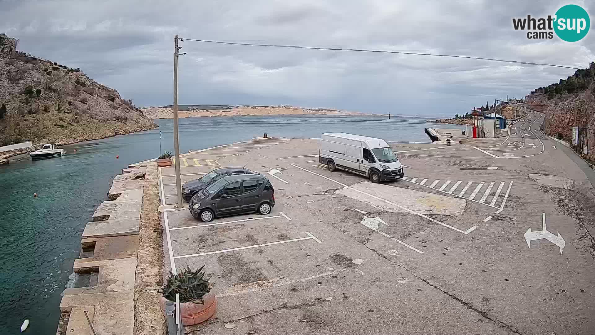 Webcam Fährhafen Prizna – zur Insel Pag