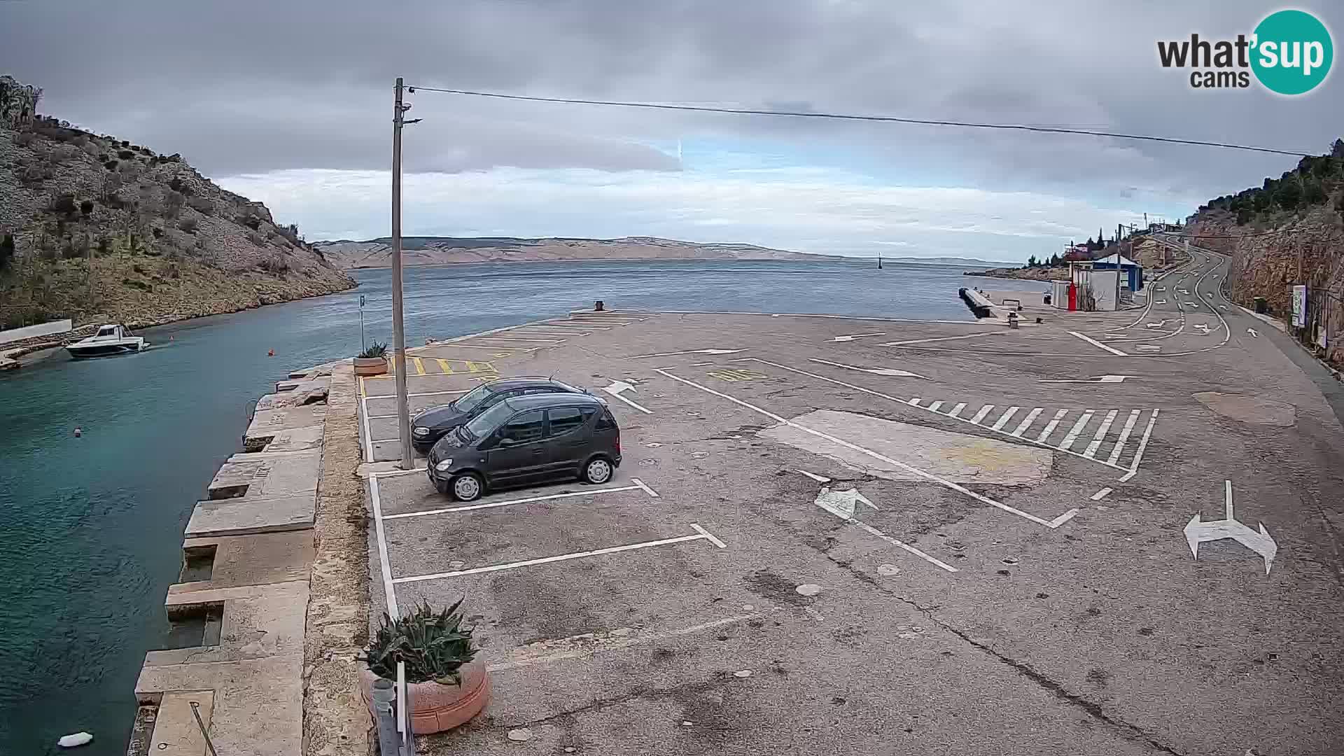 Webcam Fährhafen Prizna – zur Insel Pag