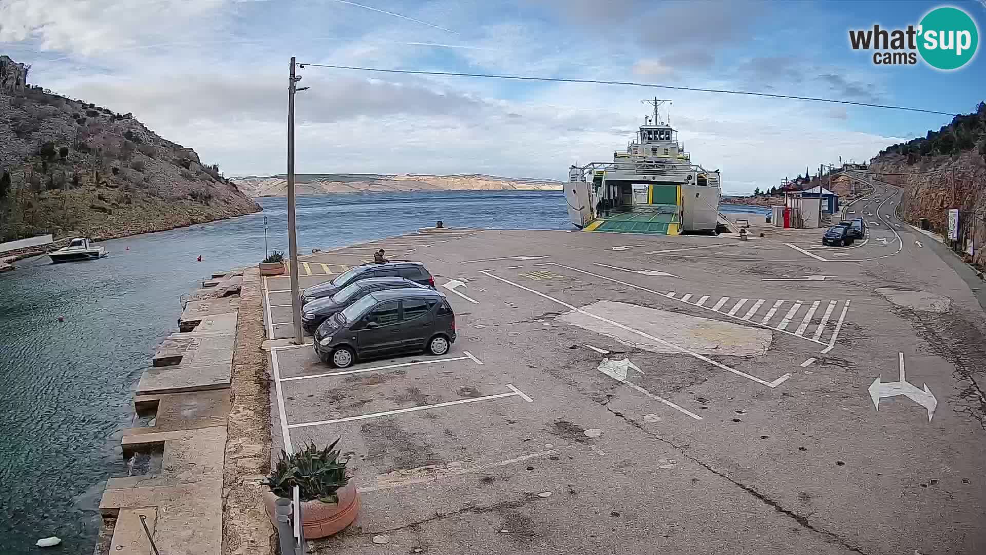 Webcam Fährhafen Prizna – zur Insel Pag